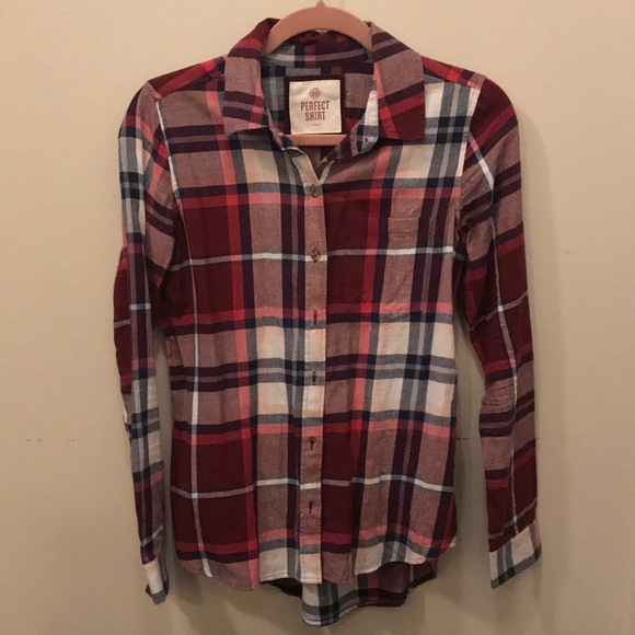 SO | Tops | Kohls So Perfect Shirt Red Plaid Flannel | Poshmark